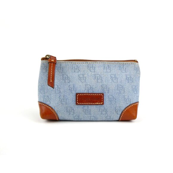 Dooney & Bourke Denim & Leather Coin Purse Pouch - Picture 1 of 14